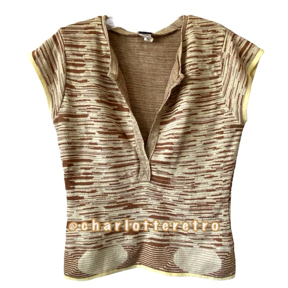 vtg Deep V Plunge Knit Top - Picture 3 of 8